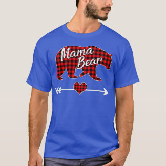 T-shirt Mama Bear Pajama Red Buffalo Plaid Famille