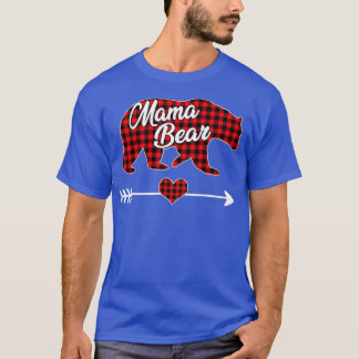 T-shirt Mama Bear Pajama Red Buffalo Plaid Famille