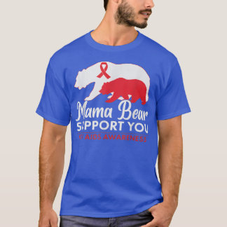 T-shirt Mama Bear Support You HIV AIDS Sensibilisation Wor