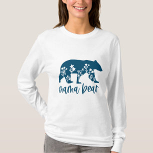 T-shirt Mama Bear with Flowers Fête des mères
