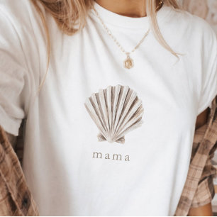 T-shirt Mama Boho Beach Shell Baby Shower