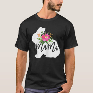 T-shirt Mama Bunny Aquarelle Florale Pâques pour maman