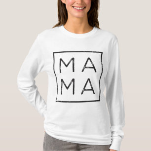 T-shirt Mama Carré Matching Outments Fête des mères, Maman