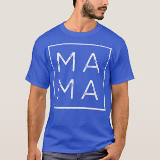 T-shirt Mama Carré Tee Matching Outwear Fête des mères, Ma
