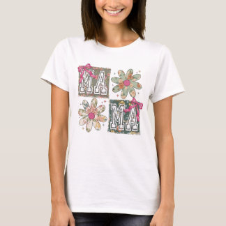 T-shirt MAMA décontracté top tendance, cadeau pour elle