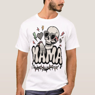 T-shirt Mama d'Halloween drôle crâne cool