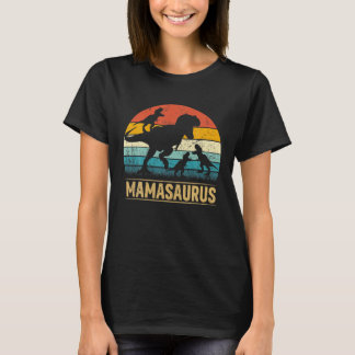 T-shirt Mama Dinosaur T Rex Mamasaurus 3 Enfants Drôle Mèr