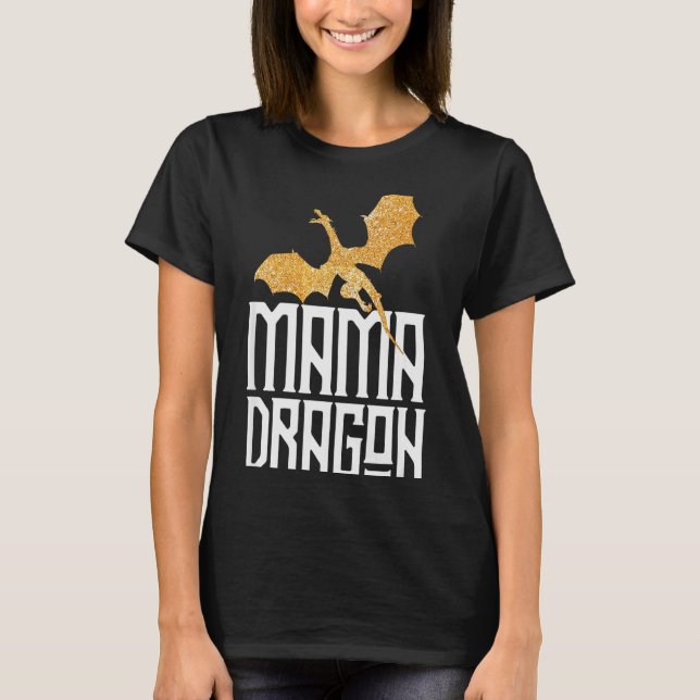 T-shirt Mama Dragon Christmas Matching Family Tribe Mom Wi (Devant)