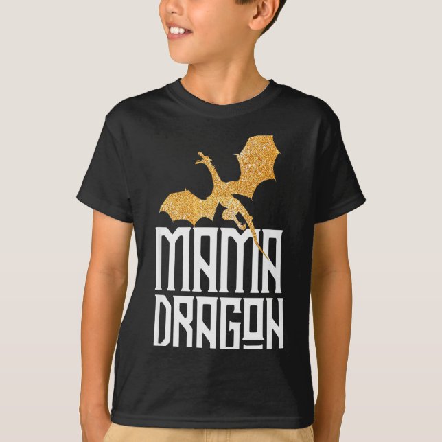 T-shirt Mama Dragon Christmas Matching Family Tribe Mom Wi (Devant)