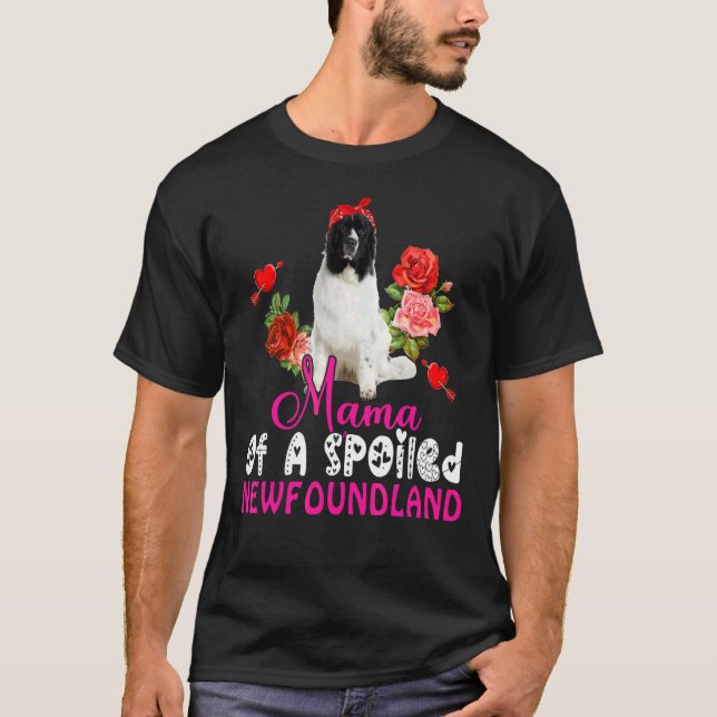 T-shirt Mama D'Une Cute Cravate De Chien De Terre-Neuve Ga (Devant)