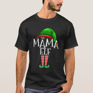 T-shirt Mama Elf Group Matching Famille Noël Cadeau Maman