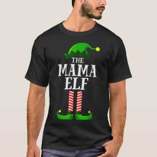 T-shirt Mama Elf Matching Family Group Christmas Party Paj