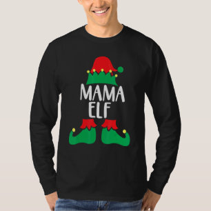 T-shirt Mama Elf Matching Family Group Christmas Party Paj