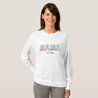 T-shirt Mama est simple à manches longues