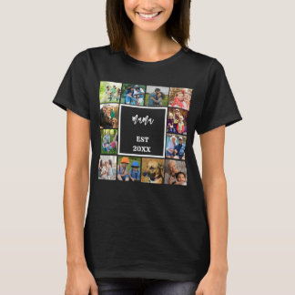 T-shirt Mama Établie Dans | Photo de la Fête des mères mod