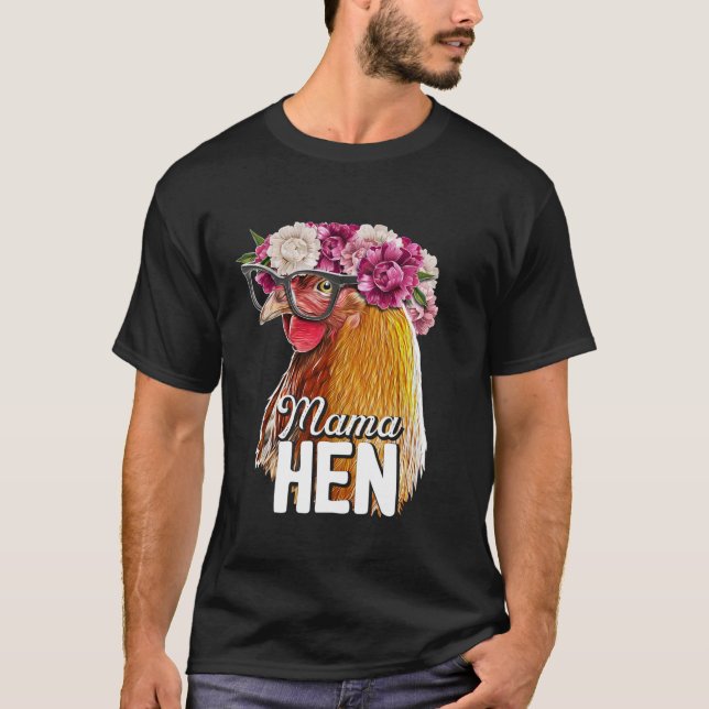 T-shirt Mama Hen Floral Rhode Island Red Chicken Farmer Gi (Devant)
