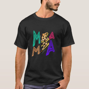 T-shirt Mama Leopard Lightning Maman Vie Bienheureuse Mama