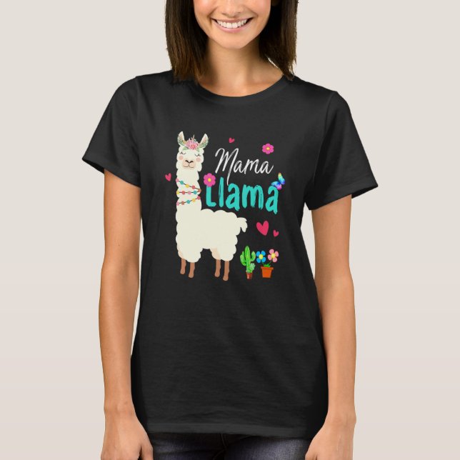 T-shirt Mama Llama Fête des mères Femmes Anniversaire de m (Devant)