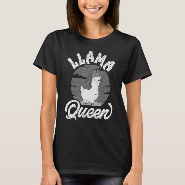 T-shirt Mama Llama Queen Animal Pour Femmes Filles 1 (Devant)