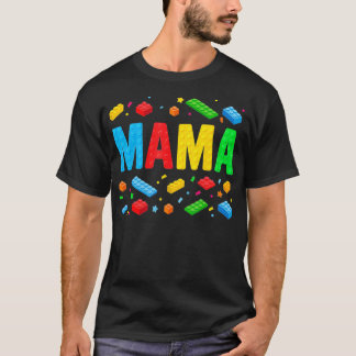 T-shirt Mama Master Builder Blocs de briques Blocs Funny M