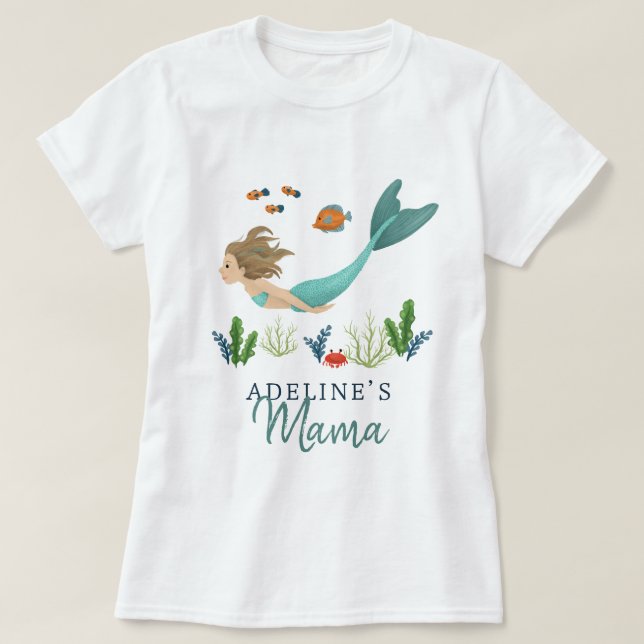 T-shirt Mama mignonne et magique sous la mer Mère maman si (Design devant)