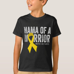 T-shirt Mama of a Warrior Chilhood Cancer Ribbon Oncolog