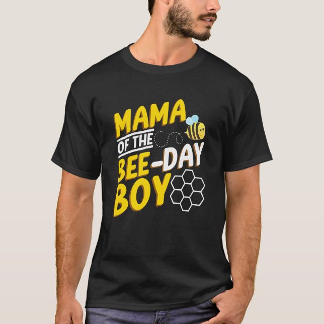 T-shirt Mama Of Bee Day Boy Honey Beekeeper Beekeeping Gra (Devant)