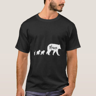T-shirt Mama Ours Avec 3 Trois Cubs Maman Mère Fun Cadeau