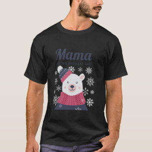 T-shirt Mama Ours Polaire Anniversaire Fille Hiver Onederl