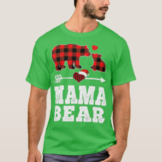 T-shirt Mama Plaid Bear Christmas Matching Family Pyjama
