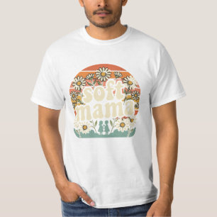T-shirt Mama Rétro Douce Vintage Groovy Coucher de Soleil