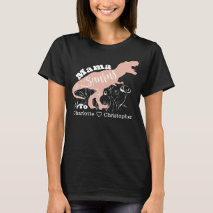 T-shirt Mama Saurus - Silhouette rose T-Rex