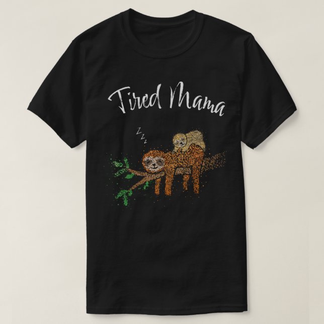 T-shirt Mama Sloth Expectant Fête des mères (Design devant)