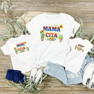 T-shirt Mamacita, maman et moi avec des cactus et des tour