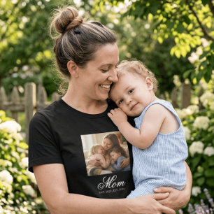 T-shirt Maman a établi un script élégant en noir Photo