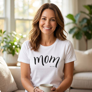 T-shirt Maman a établi un script noir personnalisé pour la