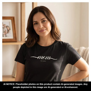T-shirt Maman a établi un script personnalisé noir année M