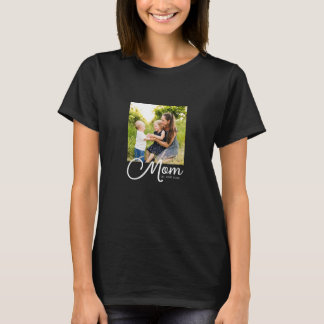 T-shirt Maman a établi un script photo noir