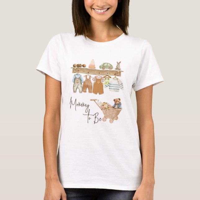 T-shirt Maman à être infirmière, ours en peluche, vêtement (Devant)