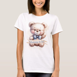 T-shirt Maman à être mignonne Teddy Bear Baby shower d'aqu