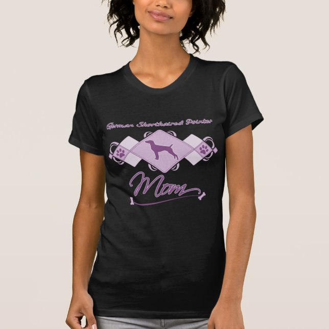 T-shirt Maman allemande d'indicateur aux cheveux courts (Devant)