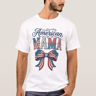 T-shirt Maman Américaine Arc Patriotique Vintage 4 Juillet