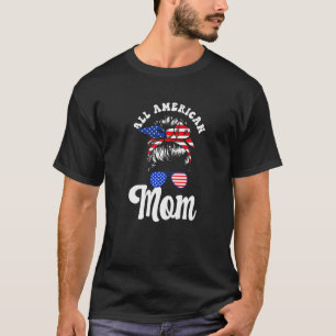 T-shirt Maman américaine tout simplement  Drapeau américai