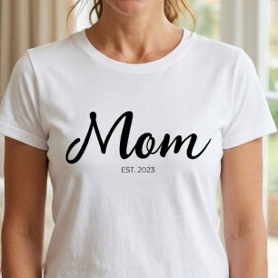 T-shirt Maman année de création écriture noire