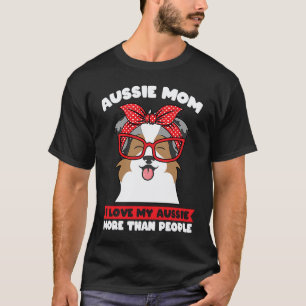 T-shirt maman aussie j'aime mon husky plus que les gens au