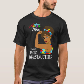 T-shirt Maman Autisme Indestructible Ruban Puzzle Autistiq