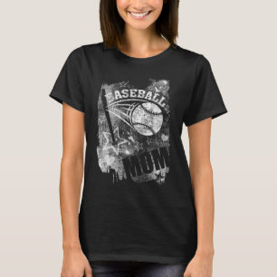 T-shirt Maman, Black Grunge Baseball