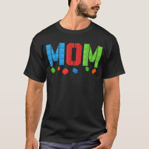 T-shirt Maman Blocks Master Builder Brick Builder Annivers