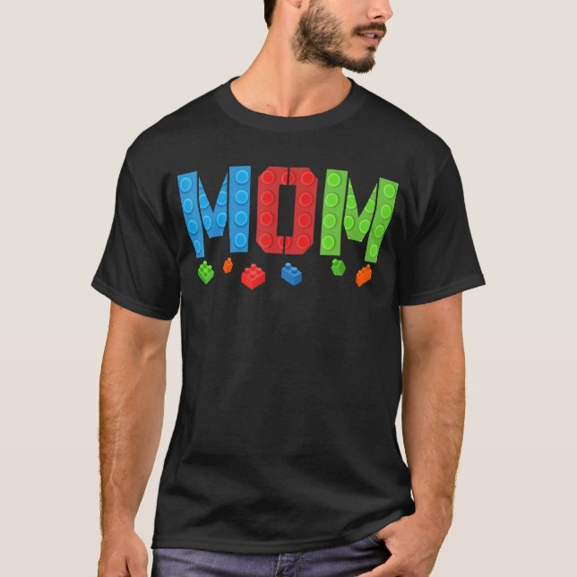T-shirt Maman Blocks Master Builder Brick Builder Annivers (Devant)