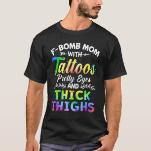 T-shirt Maman Bomb F Rétro Avec Tatouages Beaux Yeux Et Cu
